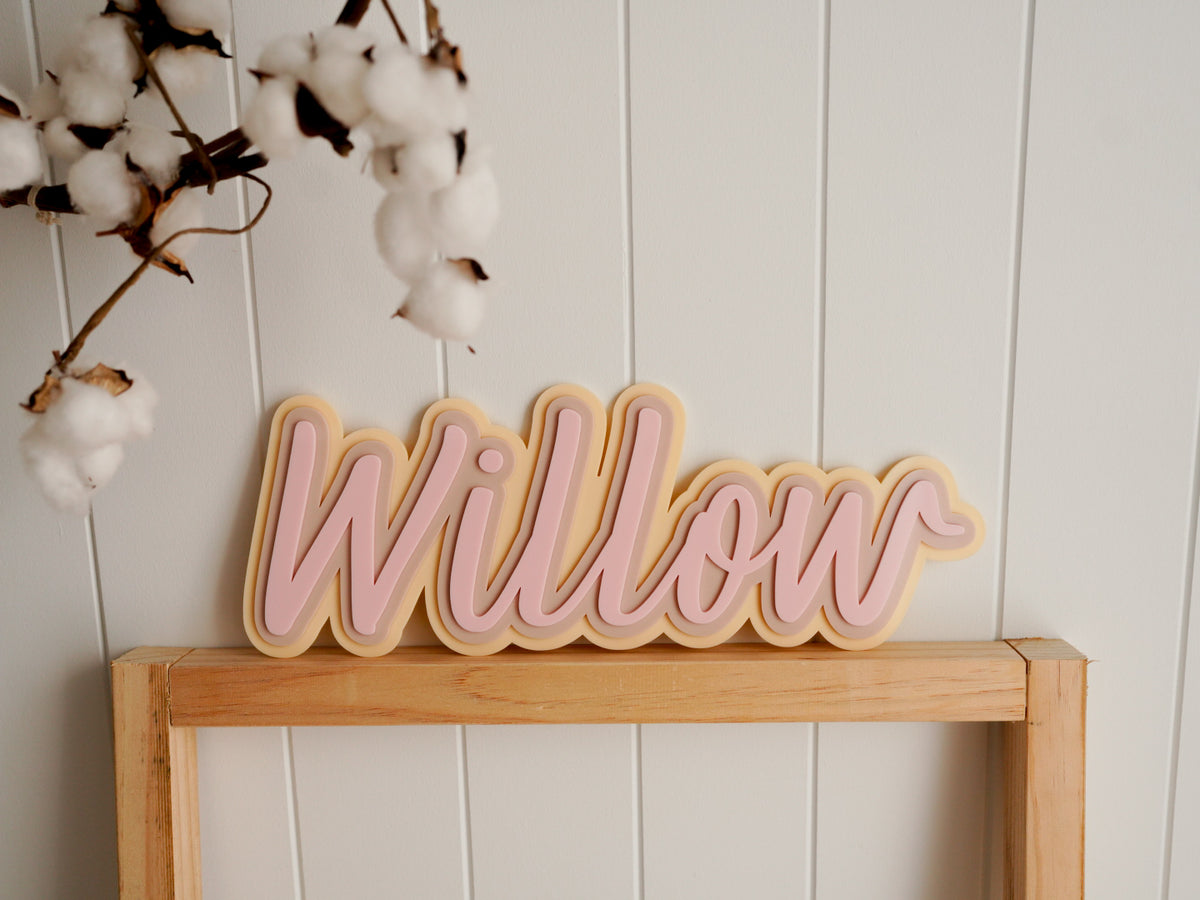 Triple Layered Acrylic Name Sign