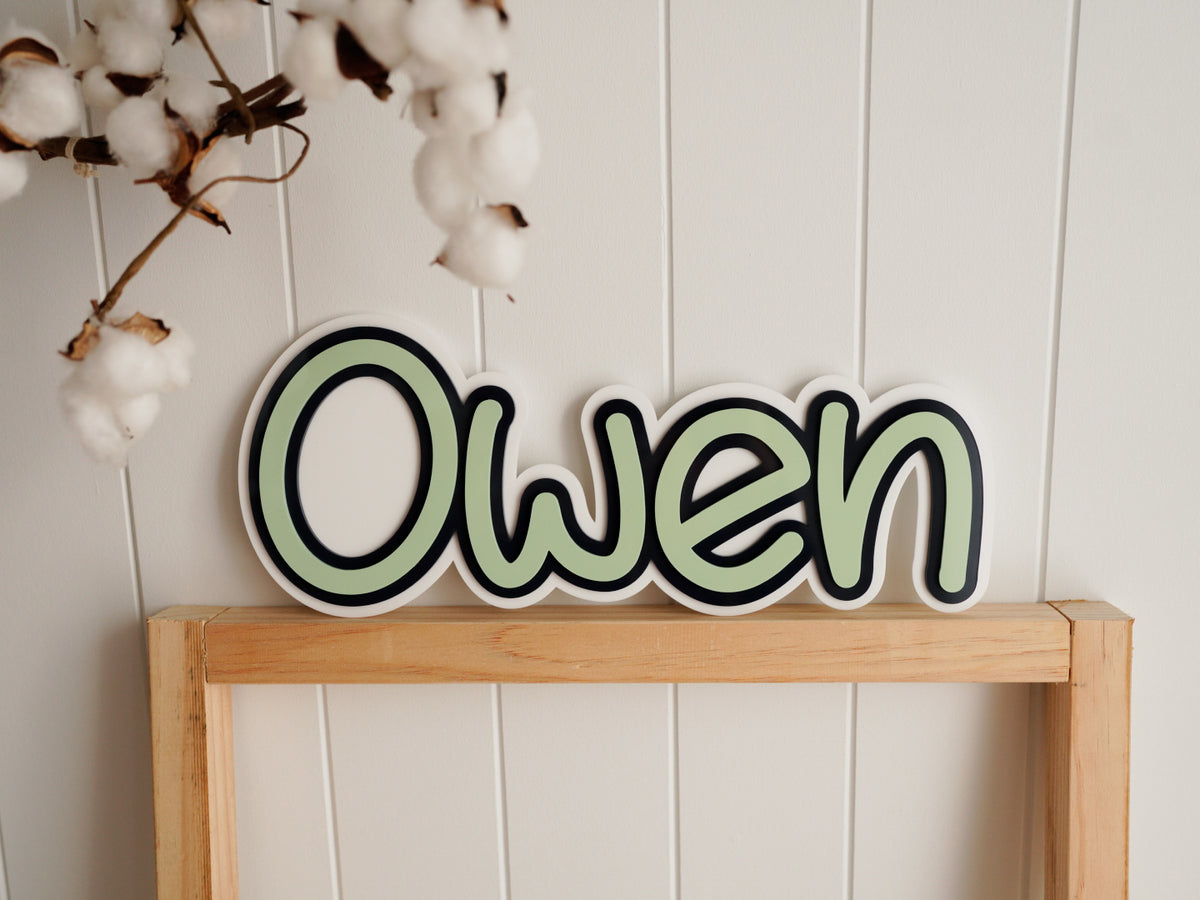 Triple Layered Acrylic Name Sign
