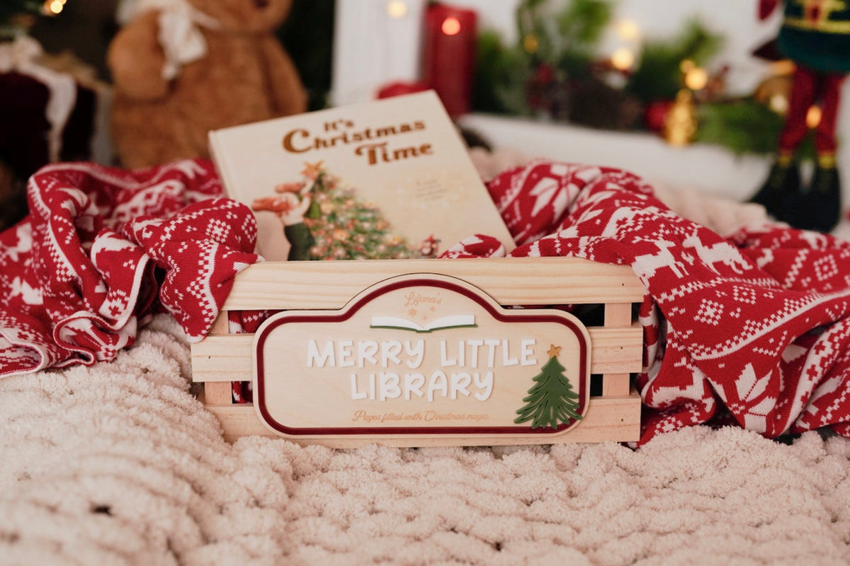 “Merry Little Library” Christmas Sign